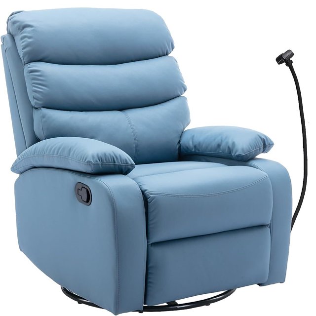 hzlagm Swivel Rocking Recliner Chair with New Technology Fabric Easy to