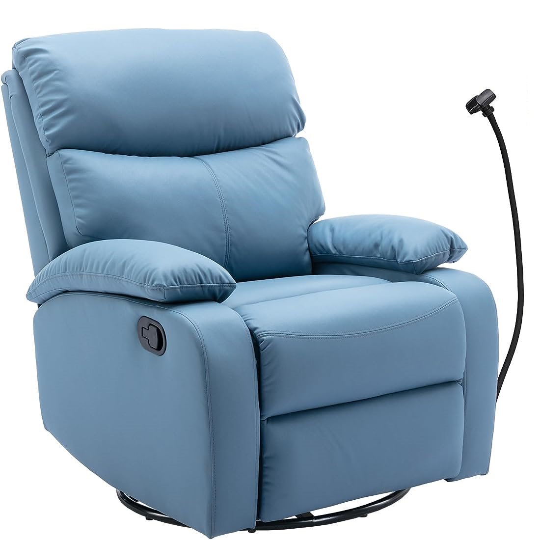 hzlagm Swivel Rocking Recliner Chair with New Technology Fabric Easy to