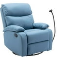 hzlagm Swivel Rocking Recliner Chair with New Technology Fabric Easy to