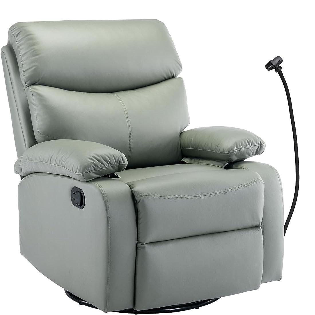 hzlagm Swivel Rocking Recliner Chair with New Technology Fabric Easy to