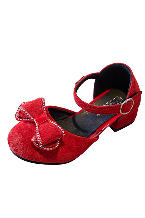 British Style Princess Open Toe Rhinestone Shoes for Children Breathable Comfortable Slip Resistant Sole Sturdy Practical Everyday