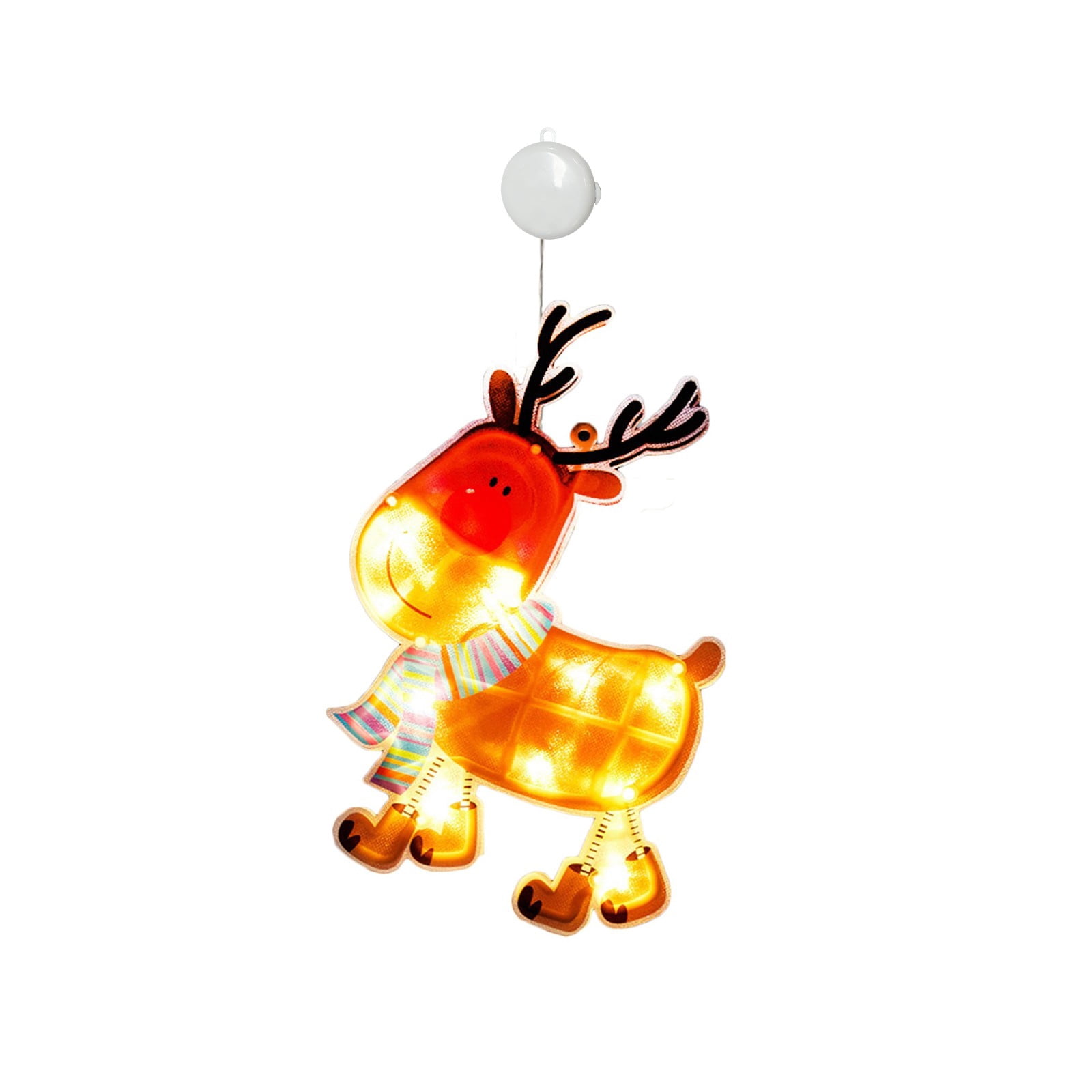 hzomhy Christmas Reindeer Window Hanging Lights With Suction Cup Led ...