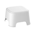 thumbnail image 1 of hzomhy Frosted Surface Plastic Stool 8.3X8.3X5.9In Non Slip Feet Stackable Design For Bathroom Shower Kitchen Sink Household Use In White White, 1 of 6