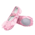thumbnail image 1 of hzomhy Girls Bow Decor Soft Sole Dance Practice Shoes Ballet Non Slip Breathable Lace Free Performance Gymnastic Everyday, 1 of 8