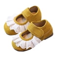 thumbnail image 1 of hzomhy Girls Lace Ruffles Princess Shoes English Style Soft Sole Breathable Non Slip Lightweight Casual Buckled Flats, 1 of 6