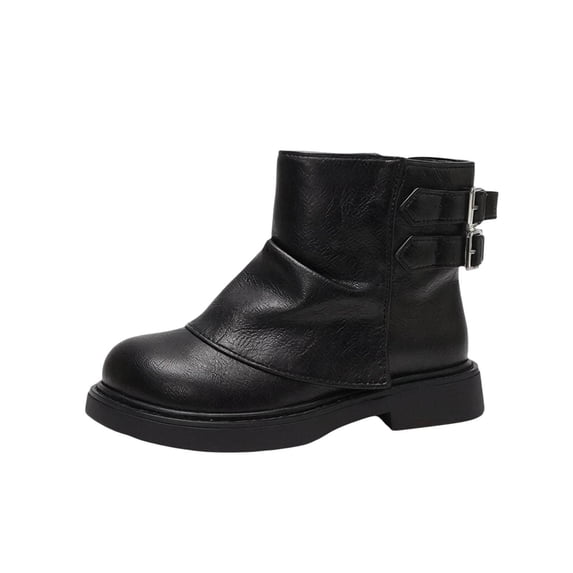 hzomhy Girls Short Boots Warm Lining Thick Sole for Fall Winter School and Everyday Wear