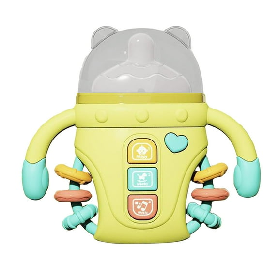 hzomhy Green Early Education Toy For Babies Teething Bottle Shape Music Hand Clapping Ringing Puzzle Toy For 0-1 Year Old Kids Plastic Green