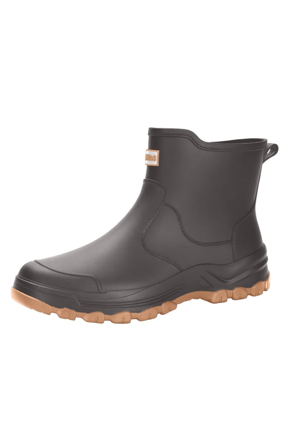 Men'S Outdoor Water Resistant Boots Roomy Toe Firm Grip Sole Ideal For Fishing Field Work And Wet Weather Wear Gray