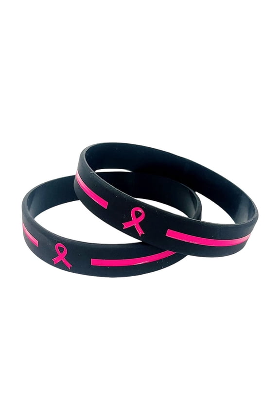 Silicone Awareness Bracelet With Pink Ribbon For Women Health Support Breast Cancer Prevention Wristband In Style B B