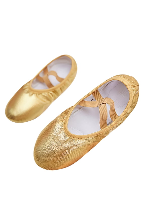 Soft Sole Dance Shoes For Girls Plain Shiny Cat Claw Shoes Practice Elastic Kids Ballet Training Flats