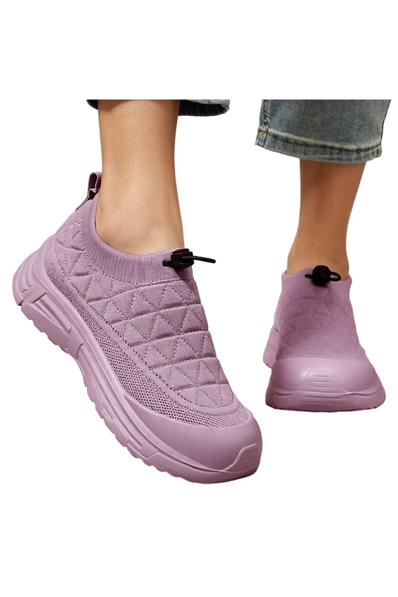 Women'S Daily Walking Shoes Adjustable Closure Easy Wear Design Lightweight Structure Cushioned Midsole For Indoor And Outdoor Casual Activities Purple