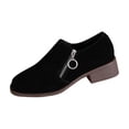thumbnail image 1 of hzomhy Womens Closed Toe Shoes Round Toe Deep Vamp Low Block Heel Side Zipper for Office Work Daily Commute Casual Walking and All Season Wear, 1 of 9