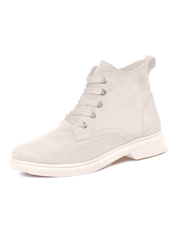 Womens Desert Ankle Boots Round Toe Front Tie for Daily Outdoor Fall Wear