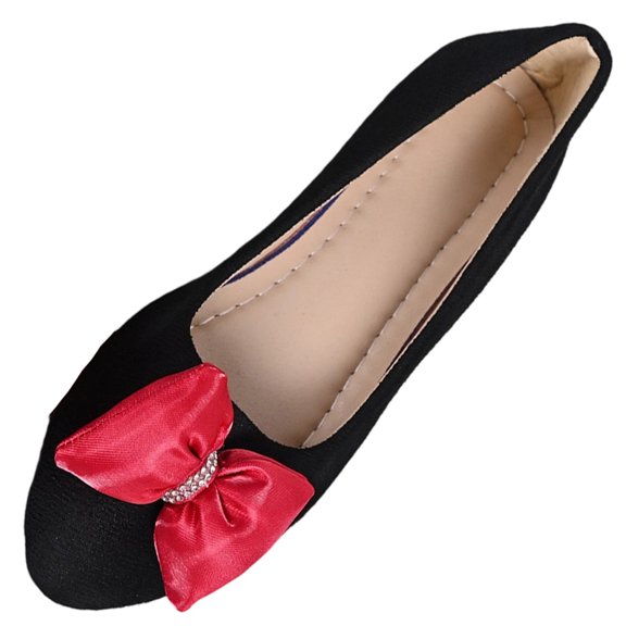 hzomhy Womens Flats Round Toe Bow Detail Low Cut Closed Back Low Heel Casual Shoes for Daily Wear