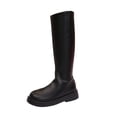 thumbnail image 1 of hzomhy Womens Knee High Boots Round Toe Rear Zipper Low Heel for Casual Daily and Fall Winter Wear, 1 of 9