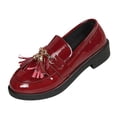 thumbnail image 1 of hzomhy Womens Loafers Round Toe Tassel Horsebit Accent Slip On Design Low Block Heel for School Work and Daily Wear, 1 of 9