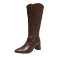 thumbnail image 1 of hzomhy Womens Mid Calf Boots Pointed Toe Rear Zipper for Casual Daily Shopping and Fall Winter Wear, 1 of 9