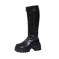 thumbnail image 1 of hzomhy Womens Mid Calf Boots Round Toe Front Zipper Mid Block Heel for Casual Daily and Fall Winter Wear, 1 of 9
