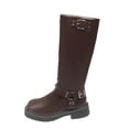 thumbnail image 1 of hzomhy Womens Mid Calf Boots Round Toe Side Zipper Mid Block Heel for Casual Daily and Fall Winter Wear, 1 of 9