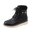thumbnail image 1 of hzomhy Womens Snow Boots Round Toe Front Lacing Thick Sole Warm Lining for Casual Cold Weather Walking and Daily Wear, 1 of 8