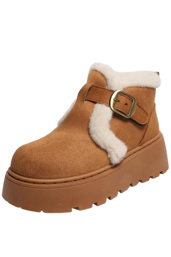 Womens Snow Boots Round Toe High Top Warm Lining Thick Sole Bunny Accent for Casual Cold Weather Wear
