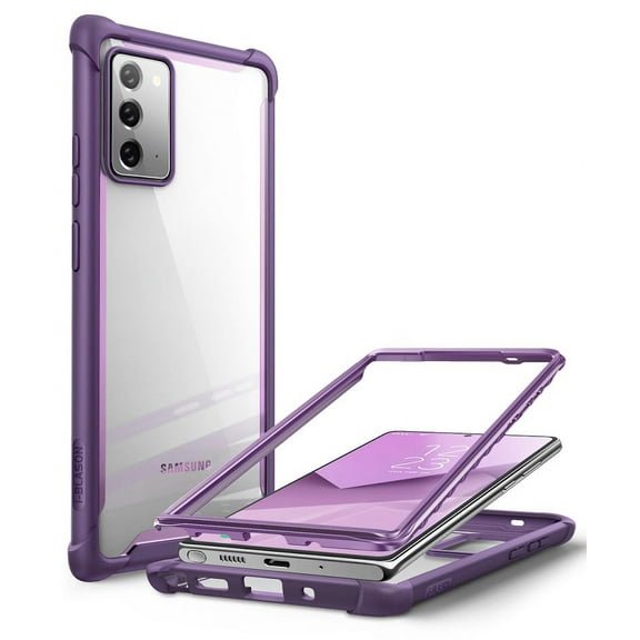 i-Blason Ares Clear Case for Galaxy Note 20 5G 6.7 inch (2020 Release), Dual Layer Rugged Clear Bumper Case Without Built-in Screen Protector (Purple)