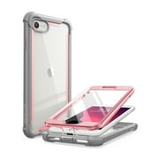 i-Blason Ares Clear Series Designed (Built-in Screen Protector) Full-Body Rugged Clear Bumper Case for iPhone SE 2020/ iPhone 8/ iPhone 7 (Pink)