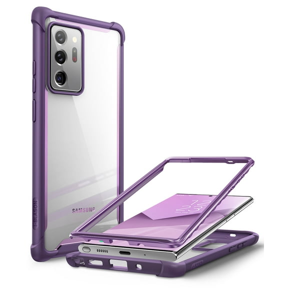 i-Blason Ares Designed for Samsung Galaxy Note 20 Ultra Case, Dual Layer Rugged Clear Case Without Screen Protector (Purple)