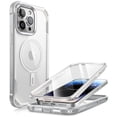 thumbnail image 1 of i-Blason Ares Mag for iPhone 15 Pro Case 6.1 inch, [Compatible with MagSafe] Dual Layer Rugged Clear Bumper Case with Built-in Screen Protector (White), 1 of 7