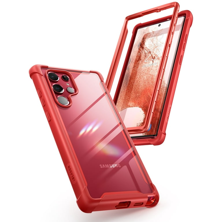 Galaxy S22 Ultra Ares Clear Rugged Case - Red Galaxy S22 Ultra Ares Clear Rugged Case - Red
