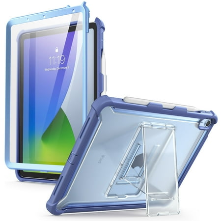 i-Blason Ares Series for iPad Air 4 10.9 inch Case (2020), Full-Body Kickstand with Built-in Screen Protector Cover with Pencil Holder (Blue)