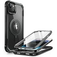 thumbnail image 1 of i-Blason AresMag for iPhone 15 Case/iPhone 14 Case/iPhone 13 Case [6.1 inch], [MagSafe Compatible] Full-Body Shockproof Rugged Clear Bumper Case with Built-in Screen Protector (Black), 1 of 7