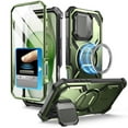 thumbnail image 1 of i-Blason Armorbox for 2024 iPhone 16+ Plus 6.7" Case Camera Control Capture Button Design [Military Protection] Full-Body Rugged Protective Case Cover with Built-in Screen Protector & Kickstand, Green, 1 of 10