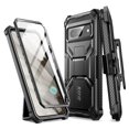 thumbnail image 1 of i-Blason Armorbox for Google Pixel 8A Case with Built-in Screen Protector [Support Fingerprint ID] Full-Body Rugged Bumper Protective Phone Case for Pixel 8A Case with Kickstand & Belt Clip, Black, 1 of 9