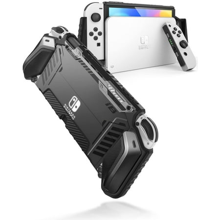 i-Blason Armorbox for Nintendo Switch OLED Case 2021, Dockable Rugged Protective Case Compatible with Nintendo Switch OLED Model and Joy-Con Controller (Calx)