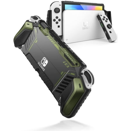 i-Blason Armorbox for Nintendo Switch OLED Case 2021, Dockable Rugged Protective Case Compatible with Nintendo Switch OLED Model and Joy-Con Controller (Guldan)