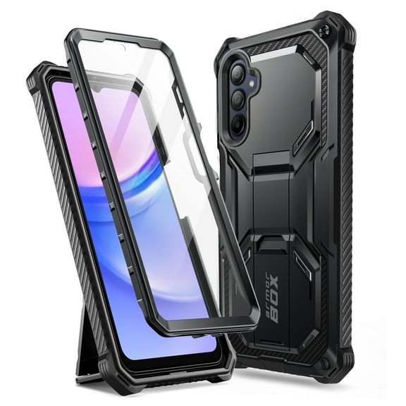 i-Blason Armorbox for Samsung Galaxy A16 5G Case with Screen Protector [Built-in Kickstand] [Military-Grade Protection] Dual Layer Cover Shockproof Rugged Phone Case, Black