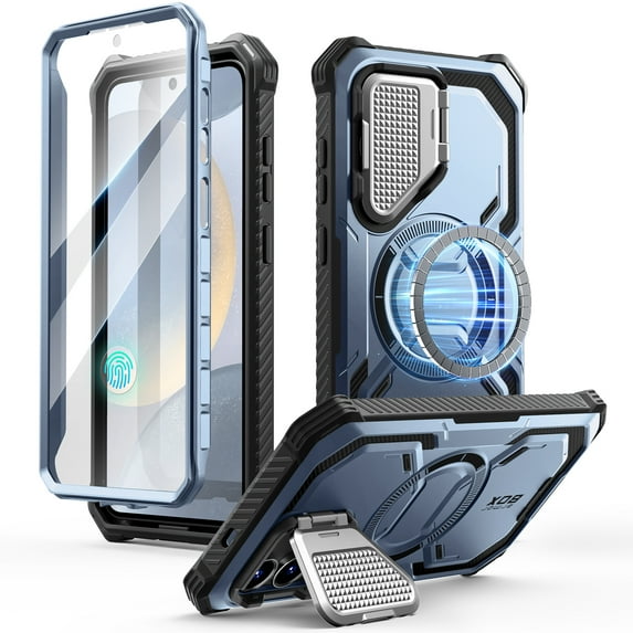 i-Blason Armorbox for Samsung Galaxy S25 Case with Camera Cover Stand Military Protection Full-Body Heavy Duty Magnetic Case Phone Cover with Screen Protector for Galaxy S25, Tilt