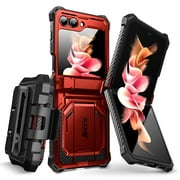 i-Blason Armorbox Series Case for Samsung Galaxy Z Flip 5 5G (2023), Full-Body Rugged Holster Case with Shock Reduction/Bumper (Ruddy)