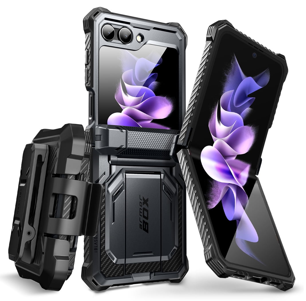 i-Blason Armorbox Series Shock Reduction Cell Phone Case for Samsung Galaxy Z Flip 5 5G, Black