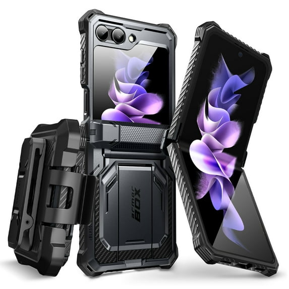 i-Blason Armorbox Series Shock Reduction Cell Phone Case for Samsung Galaxy Z Flip 5 5G, Black