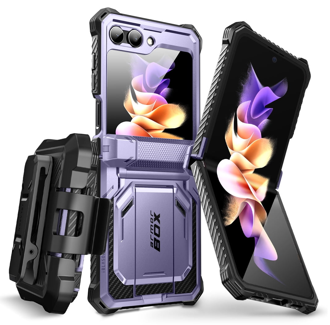 i-Blason Armorbox Shock-Absorbent & Resistant Holster Cell Phone Case for Galaxy 2023 ZFlip5, Mauve