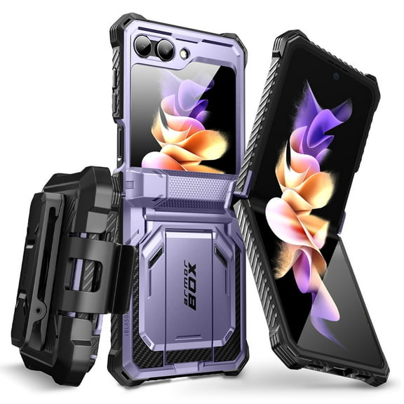 i-Blason Armorbox Shock-Absorbent & Resistant Holster Cell Phone Case for Galaxy 2023 ZFlip5, Mauve