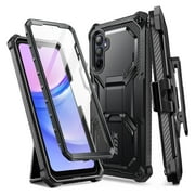 i-Blason Armorbox for Samsung Galaxy A15 5G Case with Kickstand & Belt Clip, Full-Body Rugged Bumper Case with Built-in Screen Protector (Black)