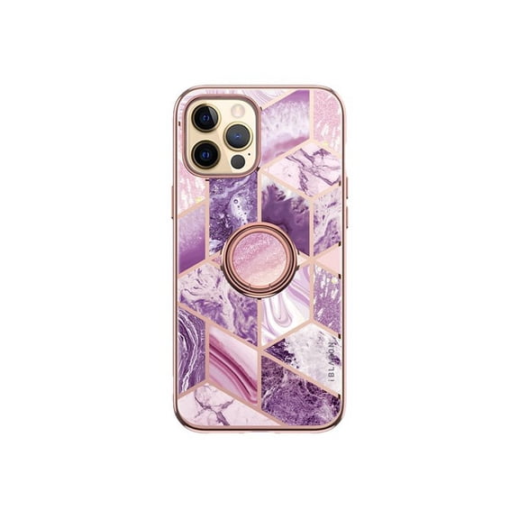 i-Blason Cosmo - Back cover for cell phone - thermoplastic polyurethane (TPU) - purple marble - 6.1" - for Apple iPhone 13 Pro