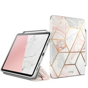 i-Blason Cosmo Case for New iPad Pro 12.9 Inch (2021 2020 2018 Release), Full-Body Trifold Stand Protective Case Smart Cover with Auto Sleep/Wake & Pencil Holder (Marble)