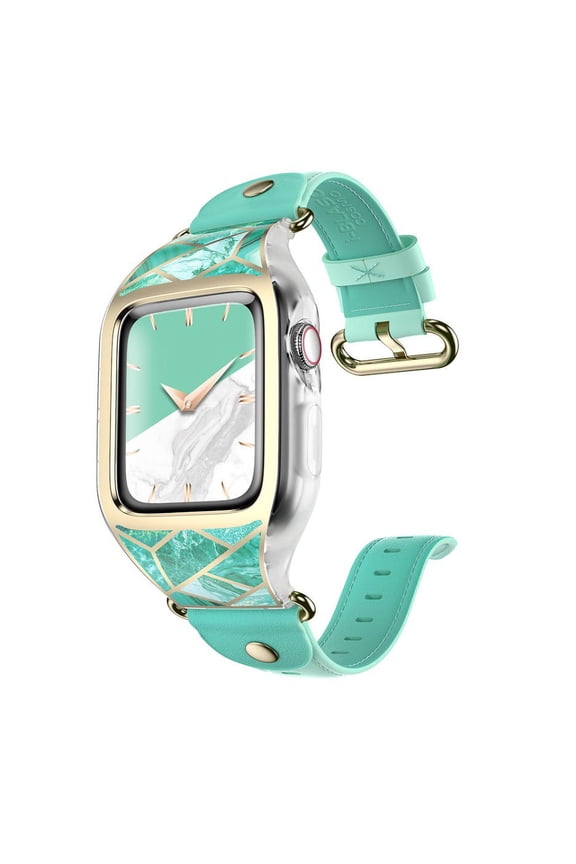 Cosmo Designed for Apple Watch Band Series 6/SE/5/4 [40mm], Stylish Sporty Protective Bumper Case with Adjustable Strap Bands for Apple Watch 40mm (Green)