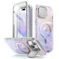 thumbnail image 1 of i-Blason Cosmo Mag for iPhone 15 Case/iPhone 14/13 Case [6.1 inch] with Camera Cover Stand, [MagSafe Compatible] Slim Stylish Full-Body Protective Case with Built-in Screen Protector (PinkWave), 1 of 4
