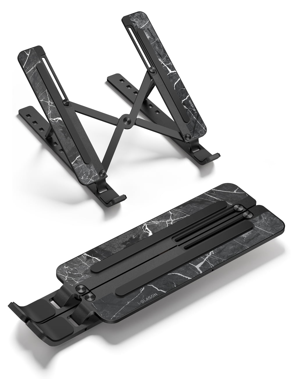 i-Blason Cosmo Series Adjustable Laptop Stand, Portable Computer Stand Aluminum Alloy Laptop Riser Holder with Multi-Angle Stand Suitable for 7-17.3" Laptops and Tablets - One Pack (Black)