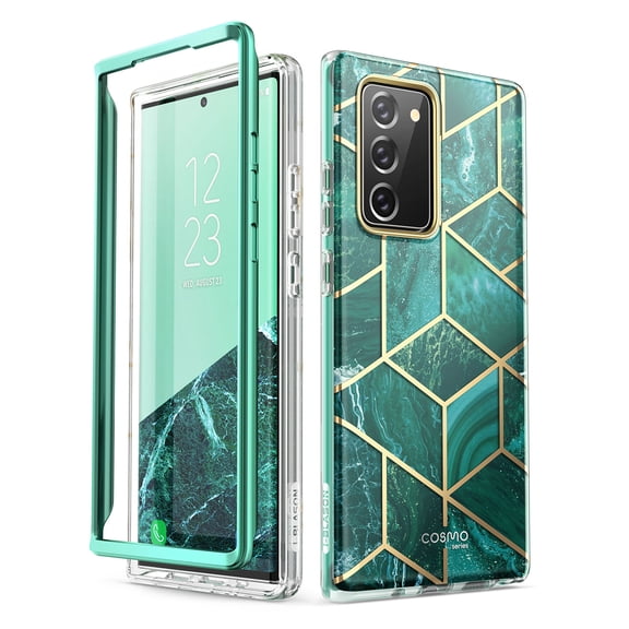 i-Blason Cosmo Series Case Designed for Galaxy Note 20 5G 6.7 inch (2020 Release), Protective Bumper Marble Design Without Built-in Screen Protector (Green)